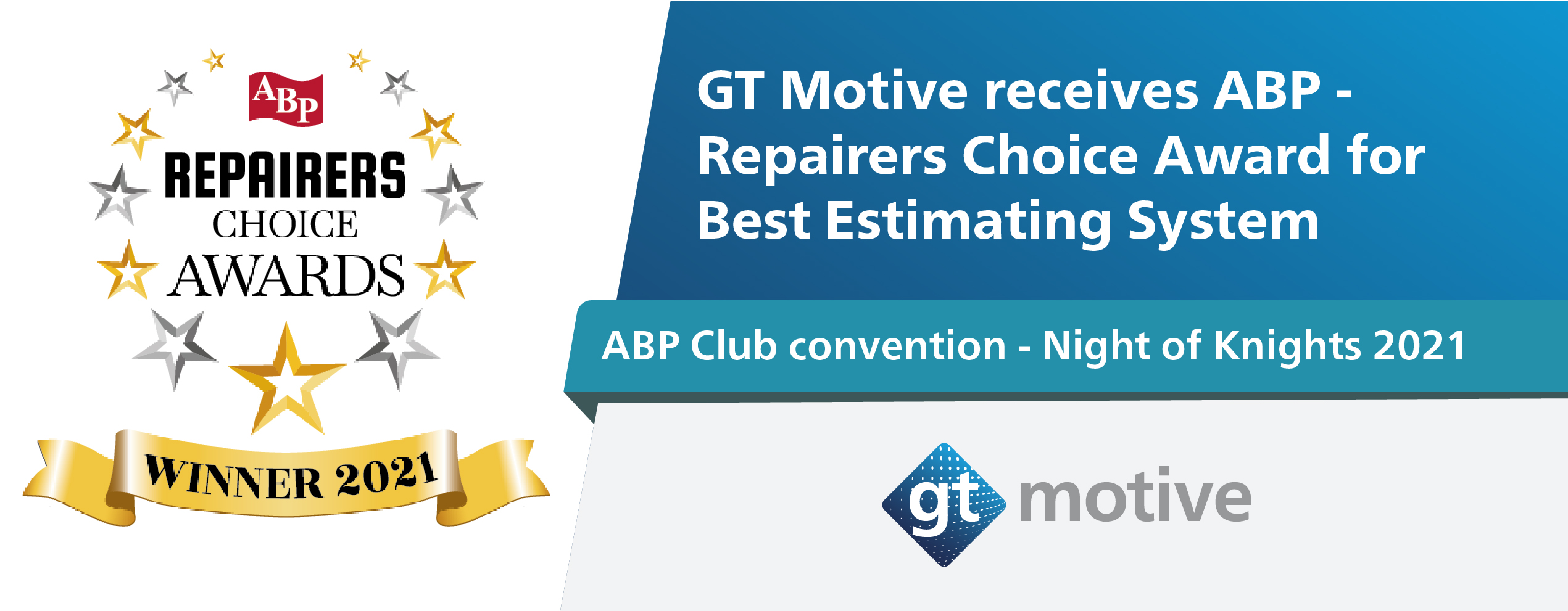 ABP - Repairers Choice Award for Best Estimating System. Winner 2021